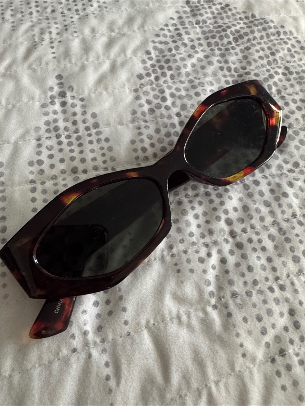 Marshalls Tortoiseshell Geometric Frame Sunglasses with Dark Lenses